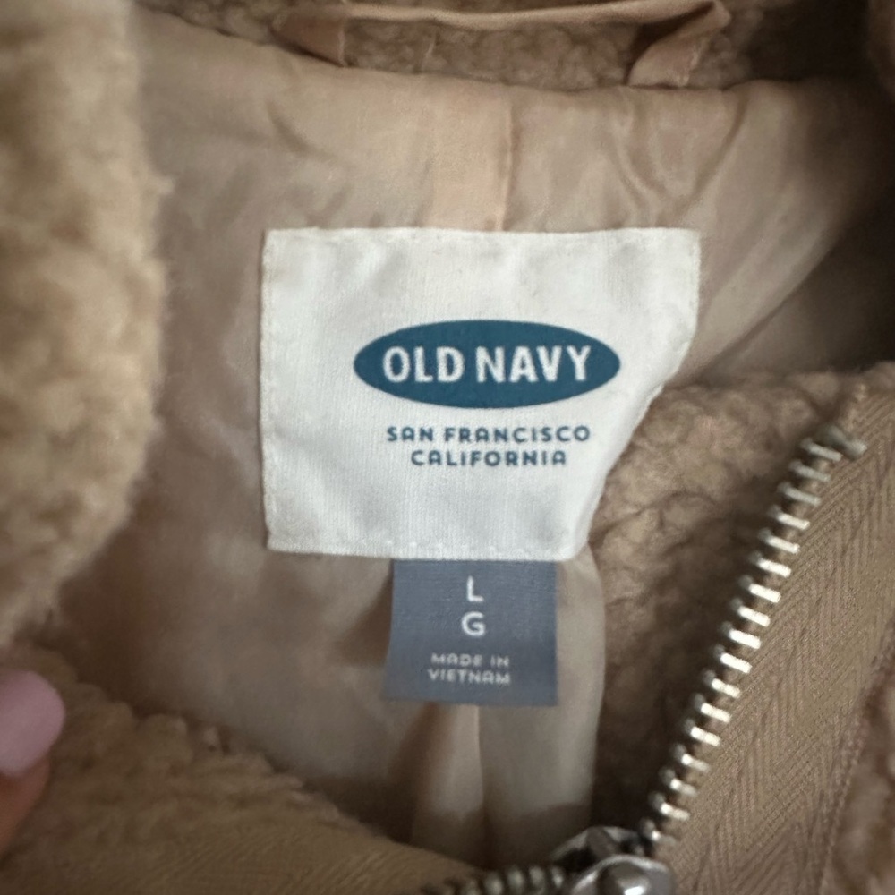 Beige long furry jacket